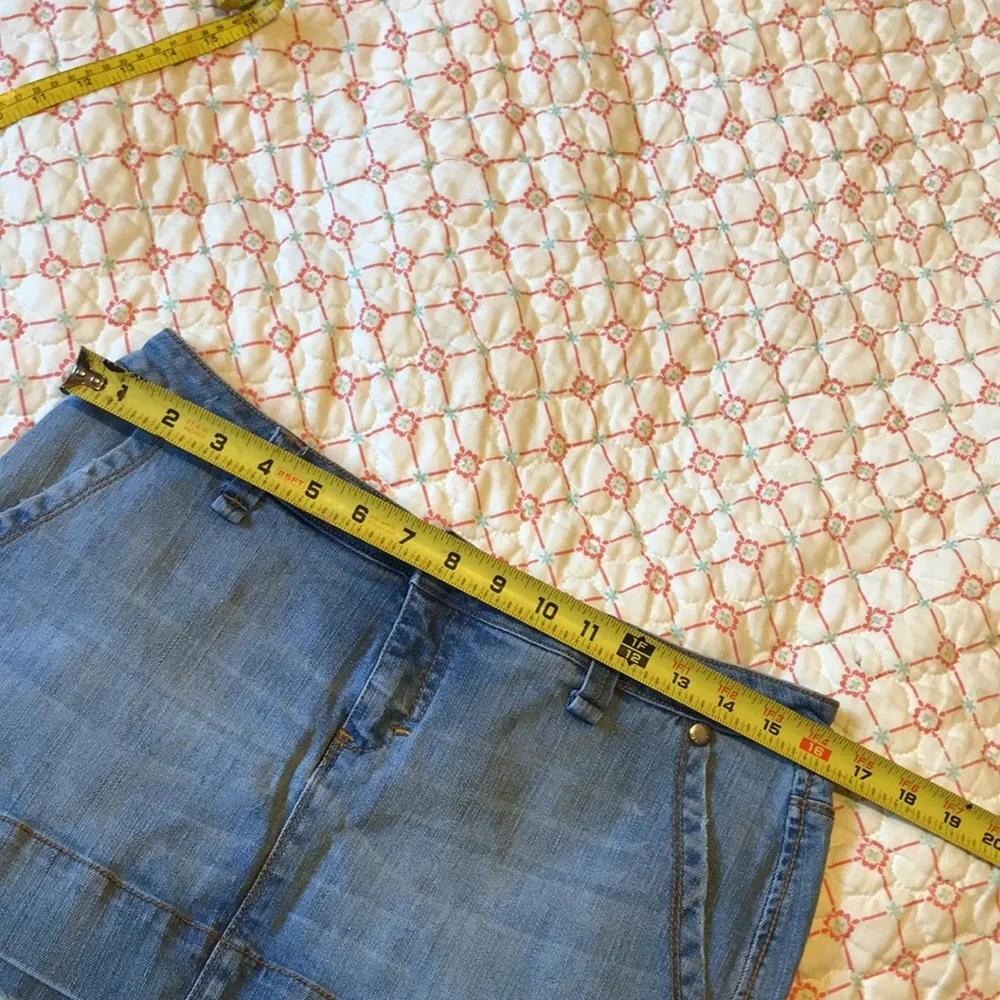 Low rise denim mini